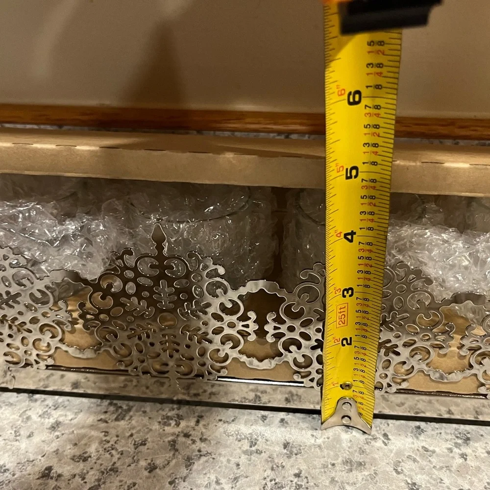 Rare PARTYLITE Silver Tone Snowflake Candle Holders - Picture 5 of 14